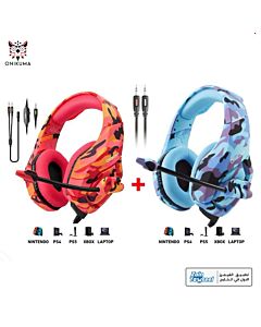 ONIKUMA K1-B Gaming Headset – Stereo – Noise canceling Mic - Red & Blue