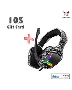 ONIKUMA K20 Wired Gaming Headsets With Microphone RGB Light with 10$ gift card