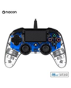 Nacon Wired Illuminated Compact Ps4 Controller Clear - Blue