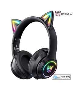 Onikuma B90 RGB Cat Ear Bluetooth 5.0 Wireless Gaming Headset - Black