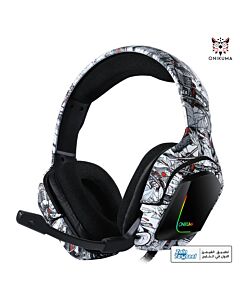 ONIKUMA K20 Wired Gaming Headsets With Microphone RGB Light - Camo White